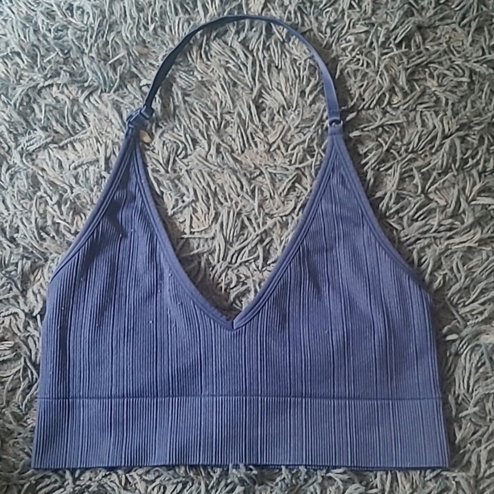 Blue Halter Neck Pink Bralette size Medium